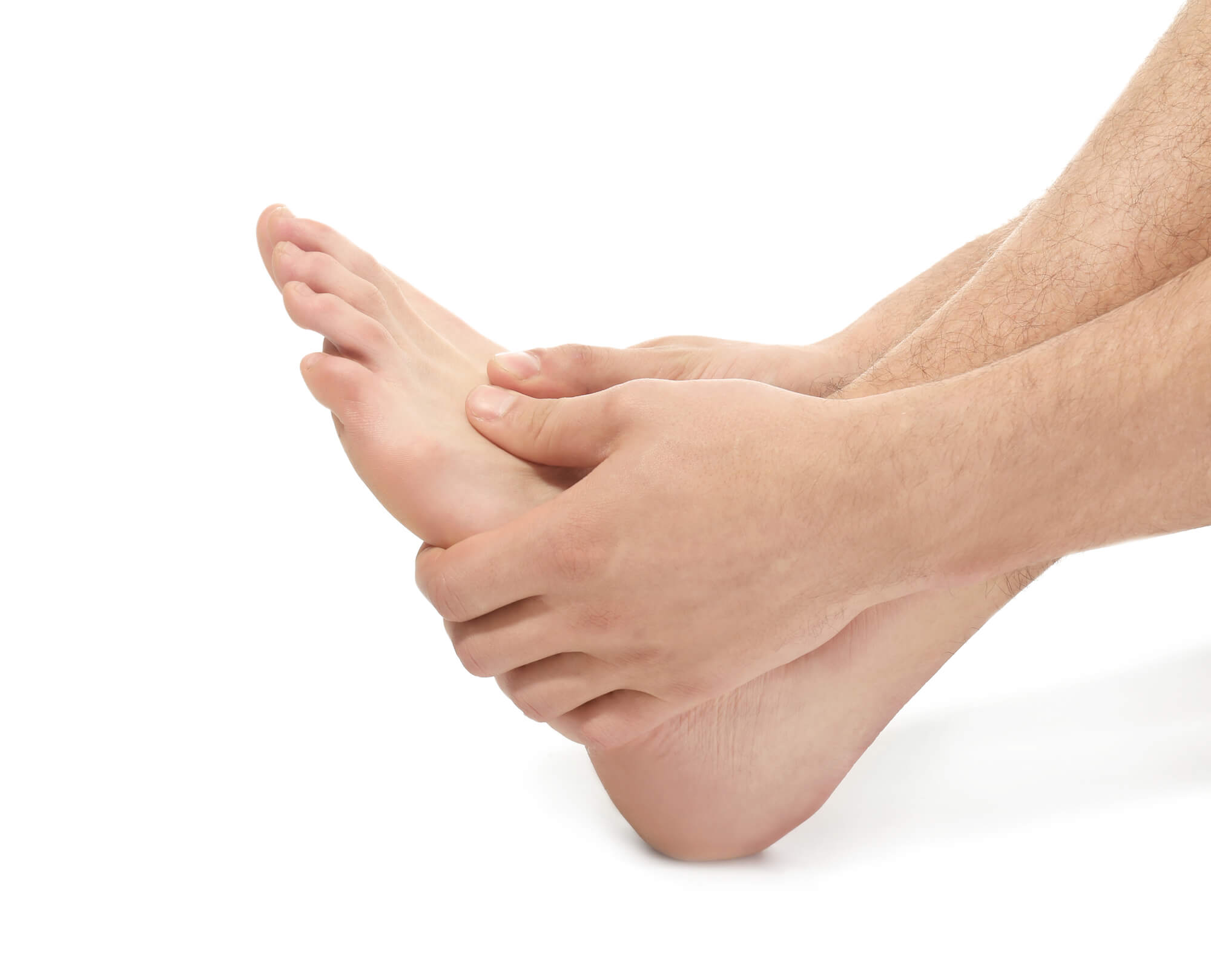 Man suffering from foot pain